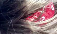 topless hooker rubs cock on face post cumshot?