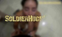 Gaby Jimenez Teases Soldier's Huge Cock Before Swallowing Cum