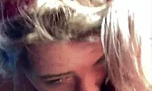 topless hooker rubs cock on face post cumshot?