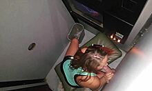 my girlfriend slurps loads from gloryhole cocks while i watch