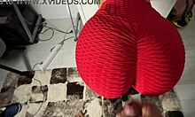 huge cumshot blasts my stepsis ass while she's in sports bra