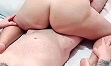 Chubby latina wife sits and grinds on cock with ass shaking