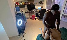 i distracted his wife while he gamed with my monster black cock 💪🏾