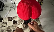 huge cumshot blasts my stepsis ass while she's in sports bra