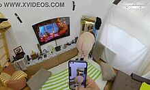 curious redhead bbw masseuse spreads legs wide for customer's thick cock deep inside