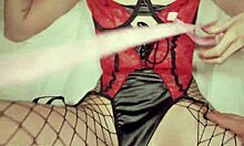 bdsm step sis flips to dominatrix mode at night with rough play