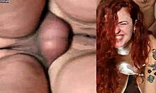 See pain in her eyes from rough anal pounding for creampie?