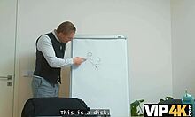 little 18+ shaved hole gets wrecked hard on the office desk during intense casting