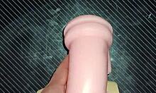 kissy and dolly suck toy cock then tits fuck cumshot!