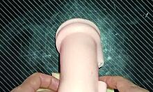 kissy and dolly suck toy cock then tits fuck cumshot!