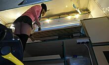 super hot hostess changes panties at work hidden cam catches it all