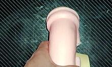 kissy and dolly suck toy cock then tits fuck cumshot!