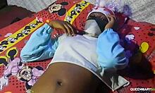 Skinny Ebony Teen Creampied Hard On Christmas Eve By Horny Man In Homemade Fuck