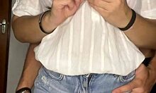 debora mendes gives wellington intense sloppy deepthroat then rides huge cock doggy pt 1