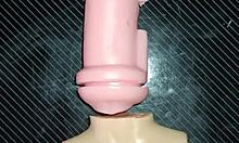 kissy and dolly suck toy cock then tits fuck cumshot!