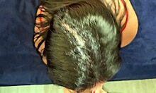 brazilian latina flashes big clit pussy then takes cock in her tight ass