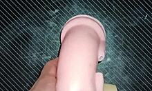 kissy and dolly suck toy cock then tits fuck cumshot!