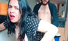 hey stepsons buddy sneaks in kitchen and rails horny stepmom quick and rough