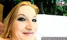 hübsche brünnette teen mit kleinen titten reitet monster cock rough outdoor bis orgasmus