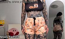 she slips into sexy sleepwear trying on curvy milf outfits in the bedroom all casual like