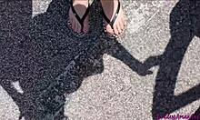 ever wonder what a sexy goddess does peeing in public toilets showing pussy and ass?