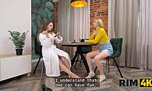 Ever wondered how a couple trains their shy blonde friend to rim ass perfectly until he explodes in ecstasy?