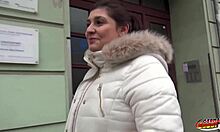 21yr old curvy july johnson from berlin tricked by german scout into rough cowgirl ride in her flat