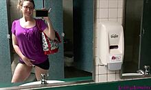 ever wonder what a sexy goddess does peeing in public toilets showing pussy and ass?