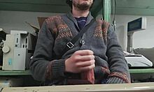 Skinny Employee Jerks Monster Cock Boss Watches Nearby