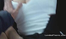 Blonde Hitchhiker With Red Lips Enjoys Cock Sucking In Car