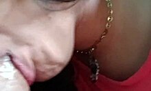 curvy latina stepmom sucks stepson's cock deep to heal heartbreak then swallows cum