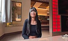 skinny latina brazilian with big natural tits wet pussy small waist does submissive first time casting riding pov interview