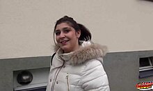 21yr old curvy july johnson from berlin tricked by german scout into rough cowgirl ride in her flat