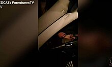 stranger approaches car for sneaky outdoor milking session