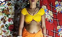 desi village bhabhi strips saree for full anal pounding in horse style hindi moans