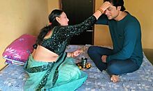 Chubby BBW Milf's Deepthroat Facial at Indian Festival