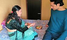 Chubby BBW Milf's Deepthroat Facial at Indian Festival