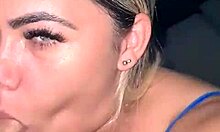 teasing his huge cock with my mouth until he blasts hot cum all over me