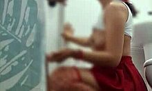 stepsis sneaks teacher inside for bent over doggy creampie in miniskirt spy cam