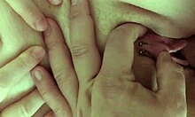 chubby couple teases clit then slides big cock deep in her tight pussy for passionate missionary