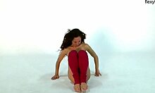 Anna ocean's tiny tits stretch as hot gymnast brunette flexes 😍