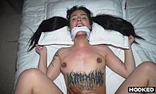 i'm riding this latina goth girl's petite body rough till she moans submissive orgasms on my cock.