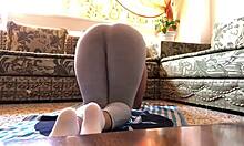 horny arab milf mommy does yoga sport at home big tits homemade