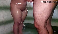 helping my neighbor bathe she starts provoking me