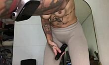 sexy goth changes masturbates yoga hairy pits pierced nipples workout