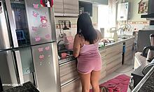 oops chubby ebony wife farts accidentally while bakin cute cupcakes in kitchen