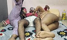 Servant licks milf maa and beti pussies sucks asses creampie threesome