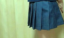 Schoolgirl's See-Through Gym Anal Play in Bloomers and Swimsuit