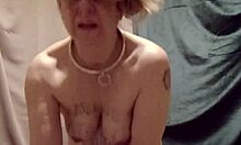 Slave f in handcuffs belt uro self session dildo bound outdoor flashing humiliation dirty talk