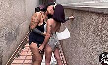 Heart races dragging college girl from party to alley for wild fuck